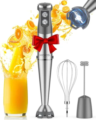 KOIOS Immersion Blender 1000W Anti-Scratch 3-in-1 with 12 Speed and Tu