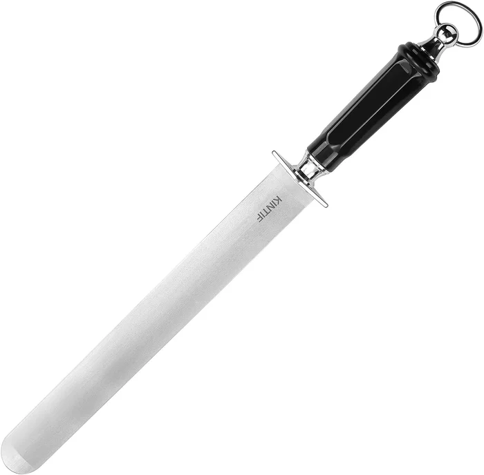 12 Inch Heavy-Duty Sharpening Steel Flat Honing Rod for Butcher and Ch