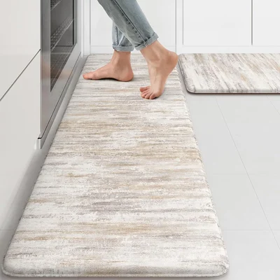 KIMODE Anti Fatigue Kitchen Mats for Floor 2 Piece Abstract Kitchen Ru