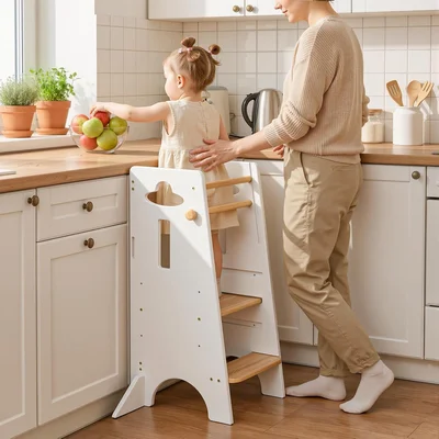 COSYLAND Toddler Standing Kitchen Stool Without Wide Back Panel for Sa