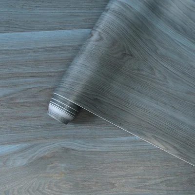 24x197 Inch Peacock Blue Wood Grain Contact Paper for Cabinets Waterpr