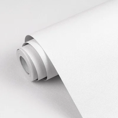 Solid White Peel and Stick Wallpaper 17.3x80 Matte Self Adhesive Water