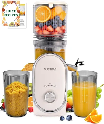 SUSTEAS Cold Press Juicer with 5.3 Inch Extra Large Feed Chute and Eas