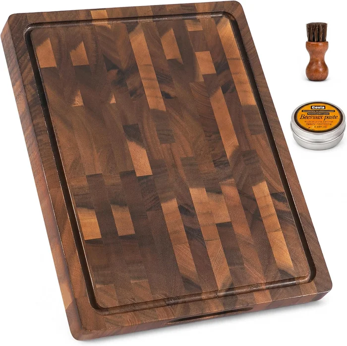 THETCHRY Walnut Cutting Board for Kitchen Solid Wood End Grain 17 by 1