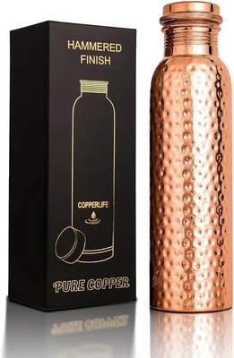 Copper Water Bottle 34 Ounces 100% Pure Copper For Ayurveda Health Ben