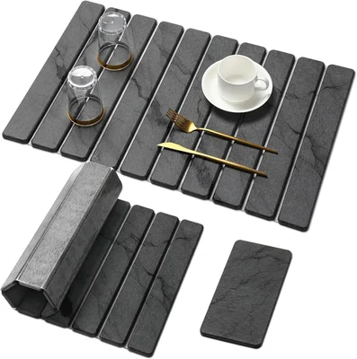 Large Stone Dish Drying Mat for Kitchen Counter Quick Dry Foldable Wat