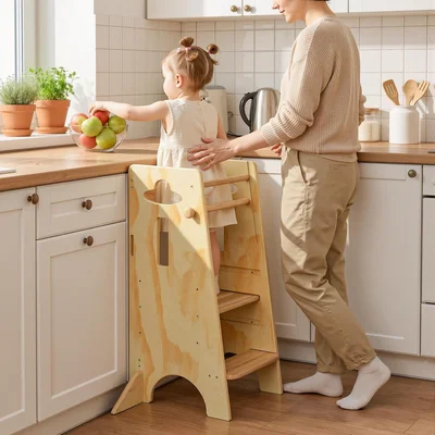 COSYLAND Height Adjustable Toddler Standing Tower with 4 Support Block