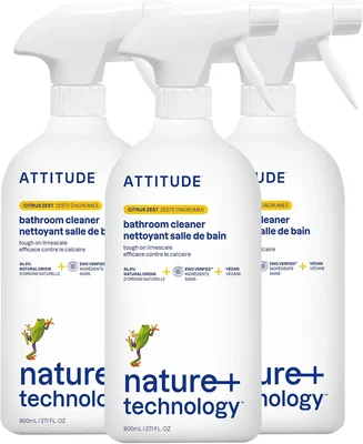 ATTITUDE Bathroom Cleaner Spray, EWG Verified, Plant-Based & Vegan, Sa