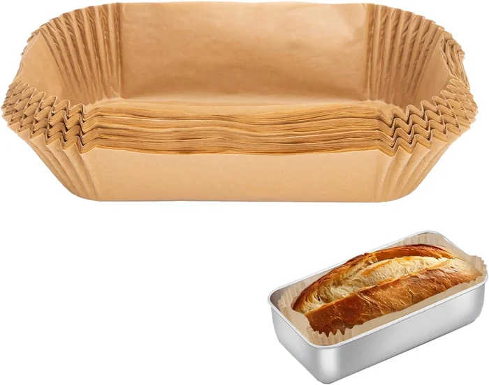 100 Pcs 9x5 Inch Non-Stick Pre Formed Parchment Paper Loaf Pan Liners 