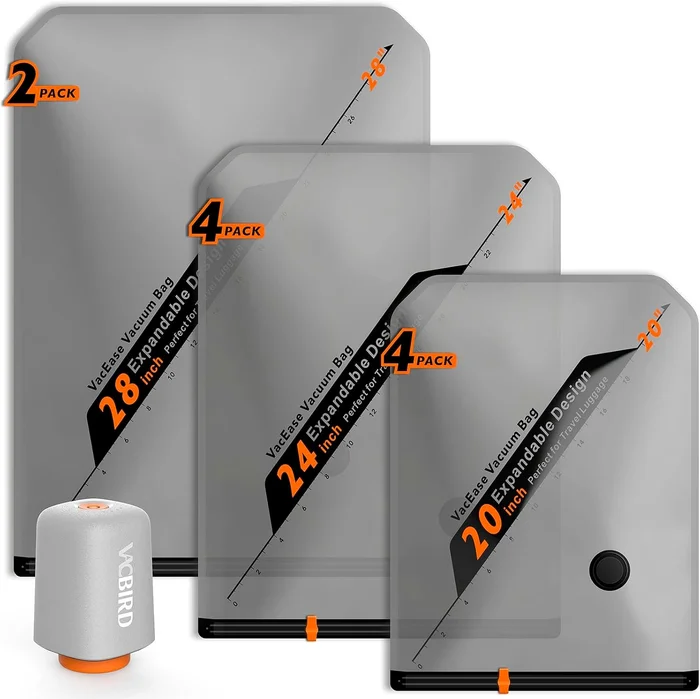 Vacbird Rechargeable Wireless Vacuum Pump + 10 Storage Bags – Compact 