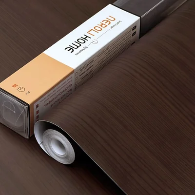 Dark Brown Wood Contact Paper 17.3x197 Inch Peel and Stick Waterproof