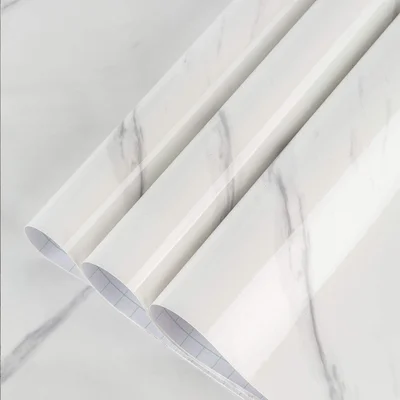 BAYYA White Marble Wallpaper Peel and Stick for Countertops and Granit