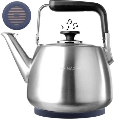 Whistling Tea Kettle 2.3QT Teapot for Stovetop Including Induction Com