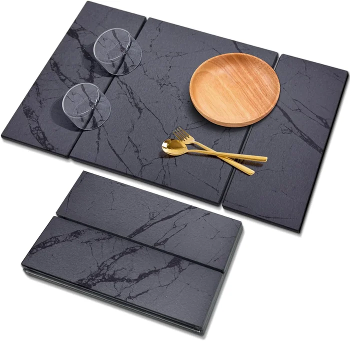 Large Stone Drying Mat for Kitchen Counter 24x16 Collapsible Quick Dry