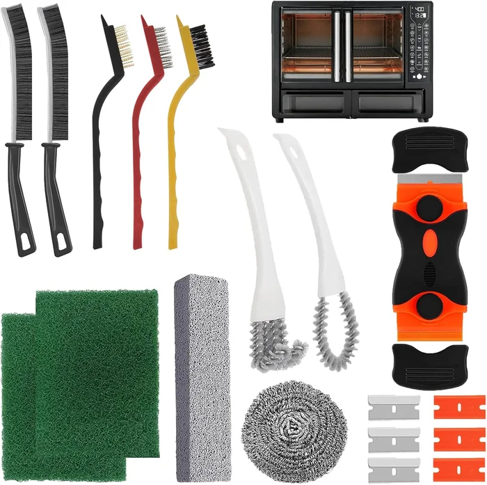 Heavy Duty Oven Cleaner Brush Set with Cleaning Accessories Tools for 
