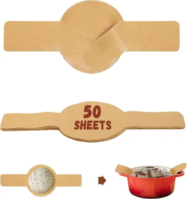 8 Inch Round Parchment Paper for Sourdough Baking 50 Sheets with Long 