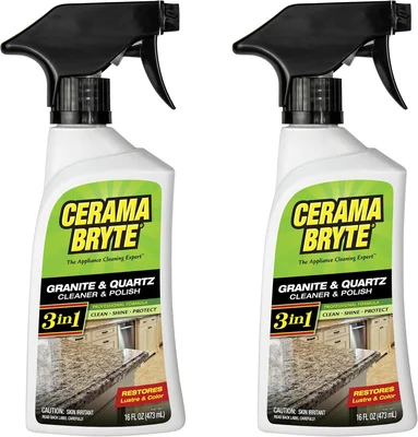 Cerama Bryte Granite and Quartz Daily Clean and Shine 16 oz 2 Pack for