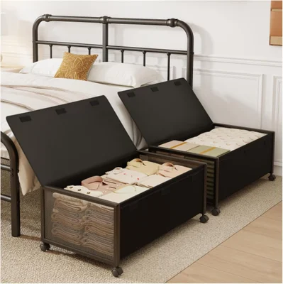 Fokyfok 2-Pack Under Bed Storage Containers 12 Inch Height 31 Inch Lon