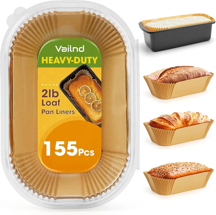 155Pcs 9x5 Inch Non-Stick Parchment Paper for Baking Bread Loaf Pan Li