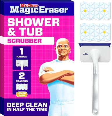 Mr. Clean Magic Eraser Shower & Tub Scrubber, Bathroom Cleaner, All in