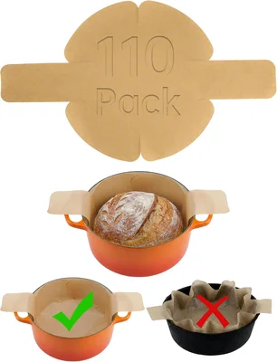 NiHome 110 PCS Pre-Cut Parchment Paper for Sourdough Baking Bread Slin