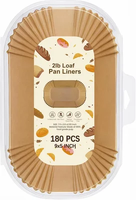 180 PCS 9x5 Inch Non-Stick Parchment Paper Liners for Baking Bread Dis