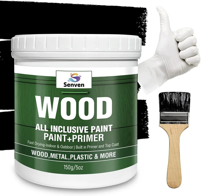 Black Paint 150ML Acrylic Black Paints for Wood Furniture Cabinets Wal