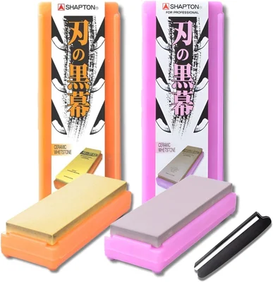 Shapton Kuromaku Whetstone Sharpening Stone Set Japanese 1000 5000 Gri