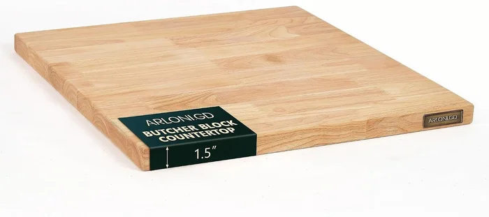 Hevea Butcher Block Countertop 25x24x1.5 Unfinished Wood Table Top for