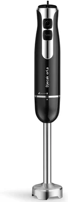 Upgraded 700W Immersion Hand Blender Black for Smoothies and Soups