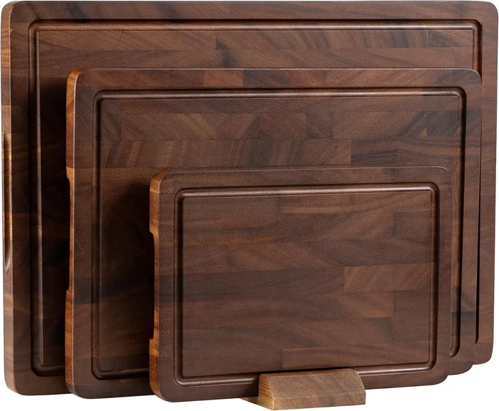 THETCHRY Walnut Wood Cutting Board Set End Grain for Kitchen