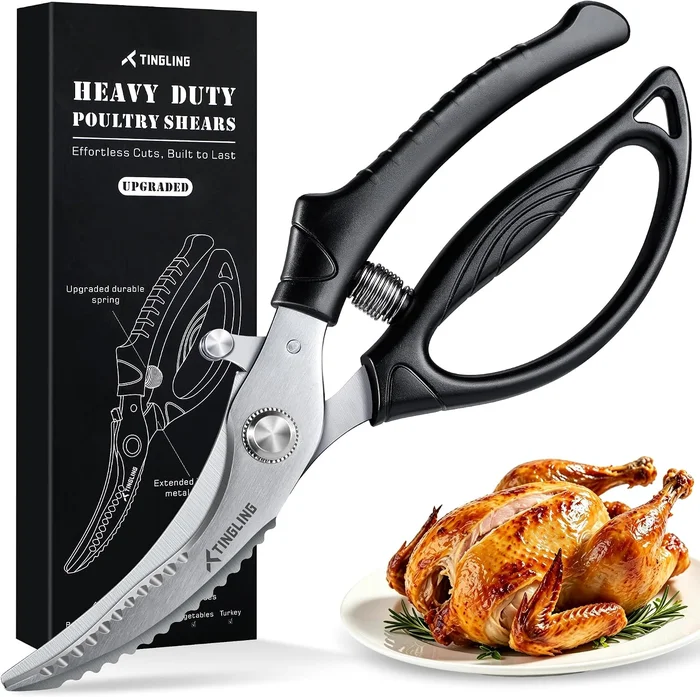 Heavy Duty Poultry Shears for Meat and Easy Spatchcocking Kitchen Scis