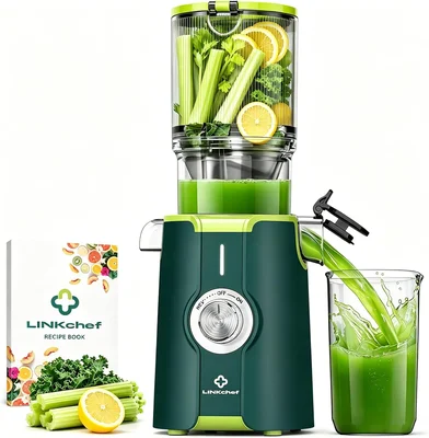 LINKChef Cold Press Juicer Machine with 4.53 Inch Whole Fruit Slow Mas