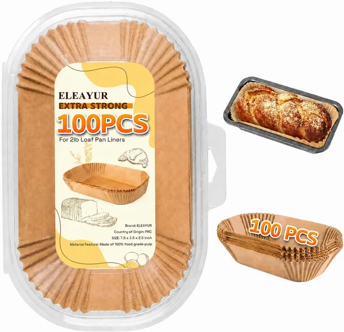 100PCS 9x5 Inch Non-Stick Loaf Pan Parchment Liners for Baking Bread P