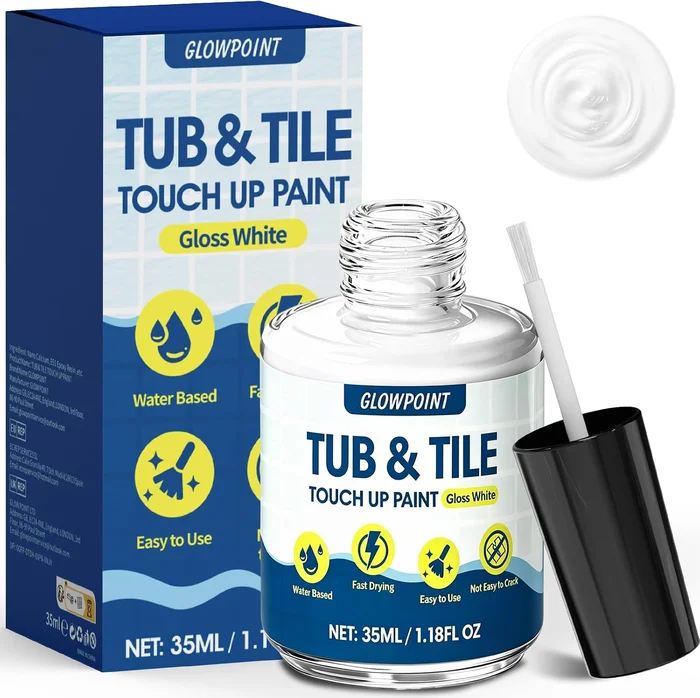 Gloss White Tub and Tile Paint Porcelain Repair Kit for Bathroom Surfa