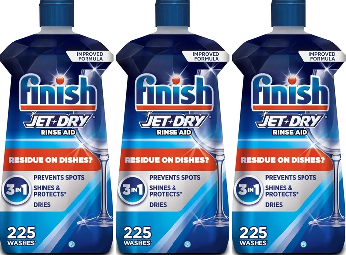Finish Jet-Dry Dishwasher Rinse Aid Drying Agent 23oz 3pk