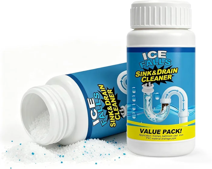 ICE FALLS Pipe Dredge Heavy Duty Drain Clog Remover Powder for Hair an