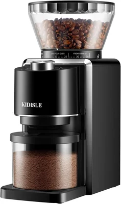 KIDISLE Conical Burr Coffee Bean Grinder with 35 Settings and Anti-Sta