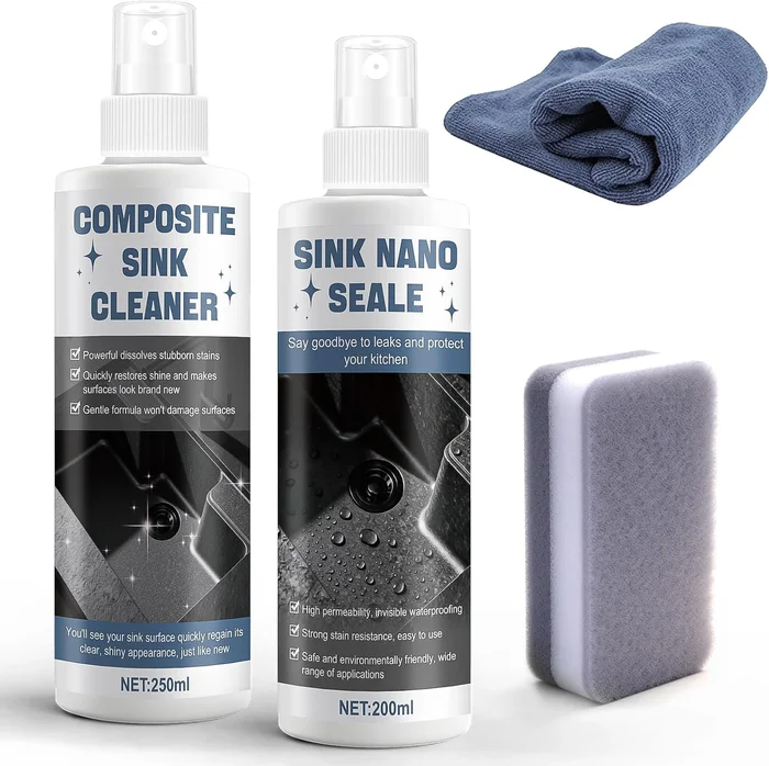 Sink Care Kit That Restores Shine Forms Hydrophobic Layer and Prevents